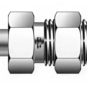SM4X6HBHC - Stainless Steel High Flow TBW Bulkhead Connector 1/4" Head × 3/8" OD