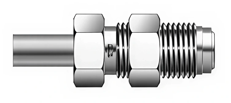 SM4X6HBHC - Stainless Steel High Flow TBW Bulkhead Connector 1/4" Head × 3/8" OD