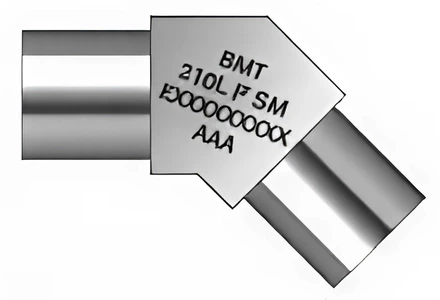 SM12HE6 - Stainless Steel 3/4" O.D. Micro 45° Elbow