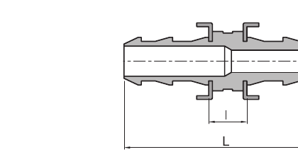 Hose Straight Union dimension diagram