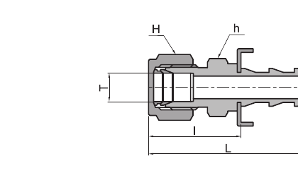 Superlok Tube Fittings dimension diagram